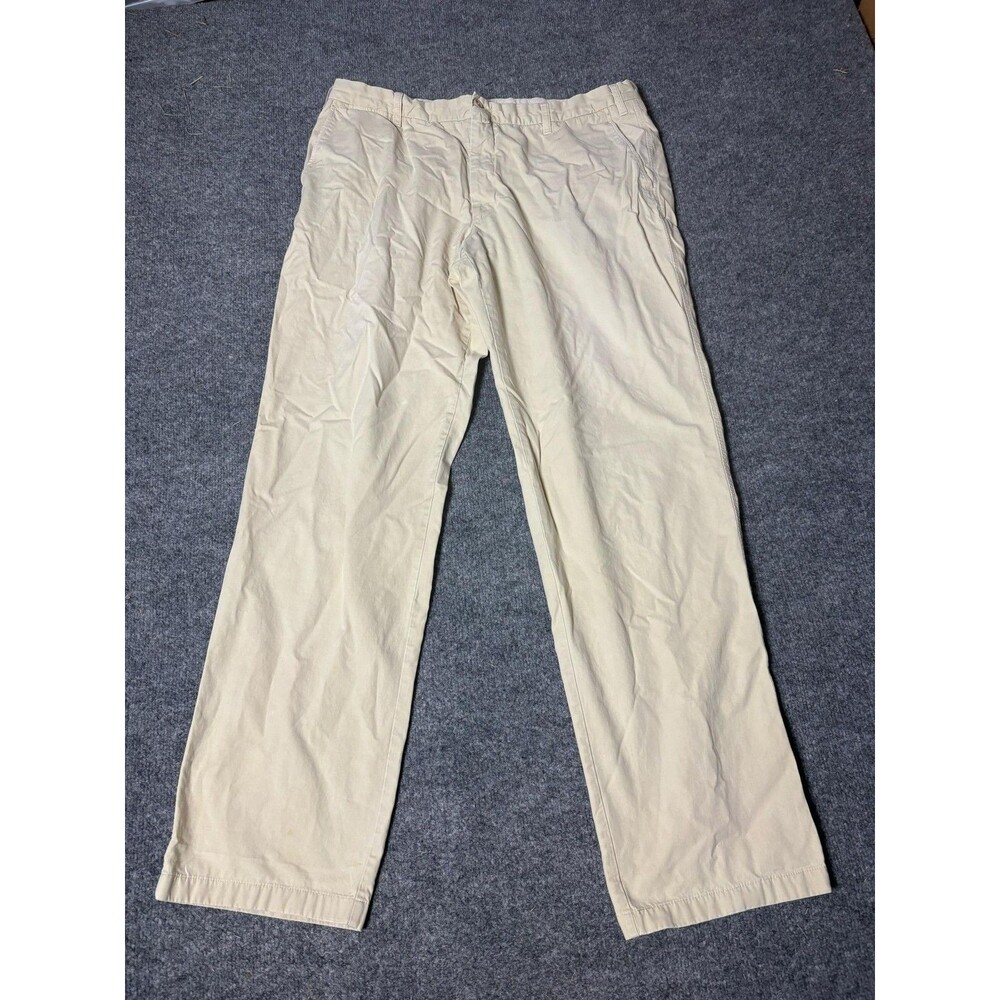 Faconnable Chino Pants Mens 36x32 Beige Regular Fit Straight Leg Cotton Casual